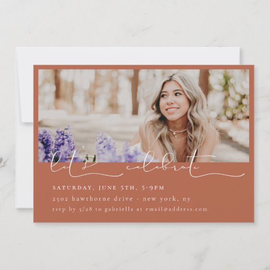 Afstuderen Scripted Snapshot Foto Kaart (Achterkant)