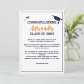 Afstuderen Scripting Oranje Wenskaart Kaart (Staand voorkant)