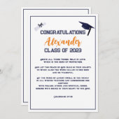 Afstuderen Scripting Oranje Wenskaart Kaart (Voorkant / Achterkant)