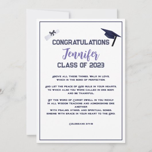 Afstuderen Scripting Paars Wenskaart Kaart (Voorkant)