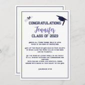 Afstuderen Scripting Paars Wenskaart Kaart (Voorkant / Achterkant)