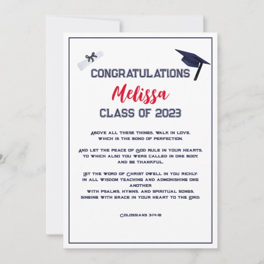 Afstuderen Scripts rood Wenskaart Kaart (Voorkant)