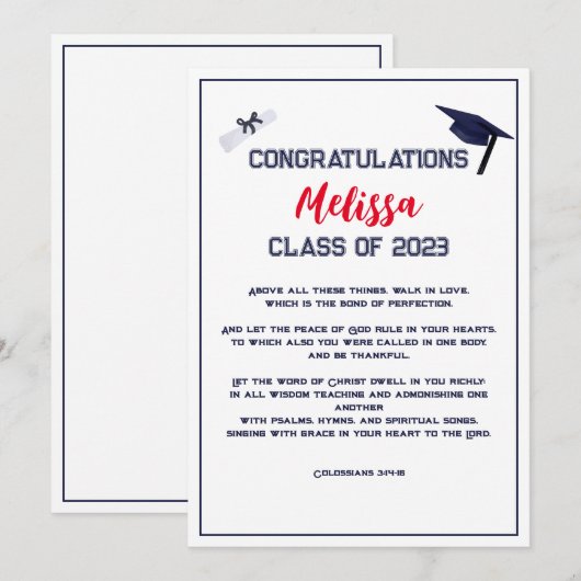 Afstuderen Scripts rood Wenskaart Kaart (Voorkant / Achterkant)