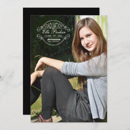 Afstuderen Seal Foto Afstuderen Aankondiging (Voorkant / Achterkant)