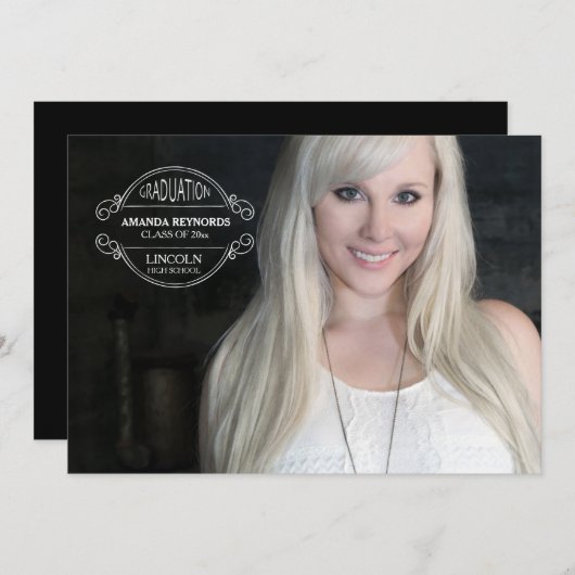 Afstuderen Seal Foto Afstuderen Aankondiging (Voorkant / Achterkant)