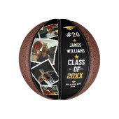 Afstuderen Senior Aangepaste Naam, Nummer & 4 Foto Basketbal (Verticaal)