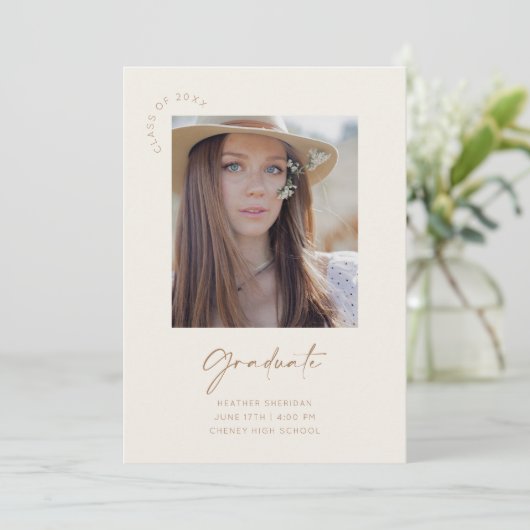 Afstuderen Senior Class Foto Aankondiging Kaart (Staand voorkant)