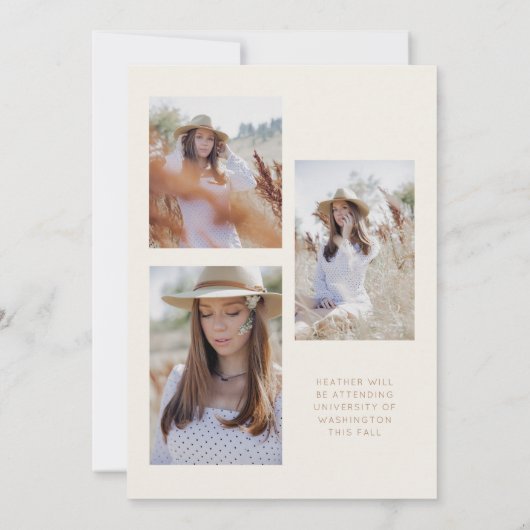 Afstuderen Senior Class Foto Aankondiging Kaart (Achterkant)