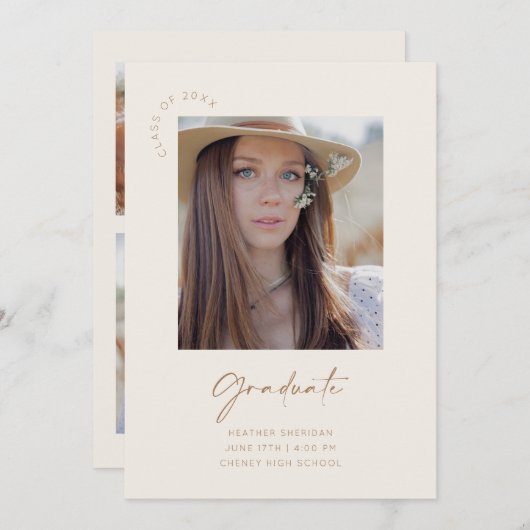 Afstuderen Senior Class Foto Aankondiging Kaart (Voorkant / Achterkant)