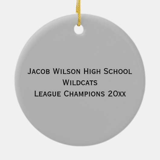 Afstuderen Senior Football Player Silver Grey Keramisch Ornament (Achterkant)