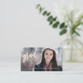 Afstuderen Senior Networking Full Photo Name Cards Contactkaartje (Staand voorkant)