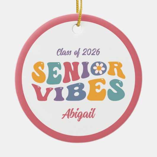 Afstuderen Senior Vibes Class of 2025 Christmas Keramisch Ornament (Voorkant)