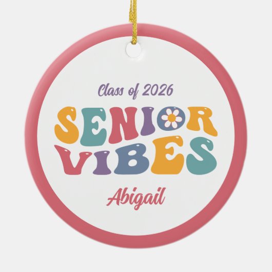 Afstuderen Senior Vibes Class of 2025 Christmas Keramisch Ornament (Achterkant)