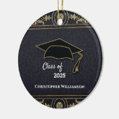 Afstuderen Senior Year Elegant Black Gold Keramisch Ornament (Links)