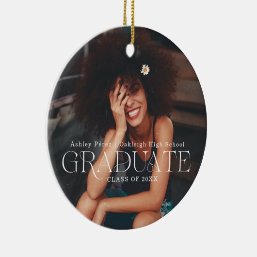 Afstuderen | Sentimentele foto KeepSake Kerstmis Keramisch Ornament (Rechts)