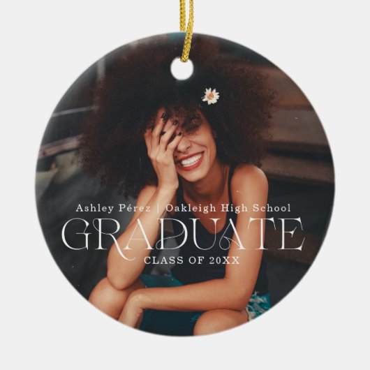 Afstuderen | Sentimentele foto KeepSake Kerstmis Keramisch Ornament (Voorkant)