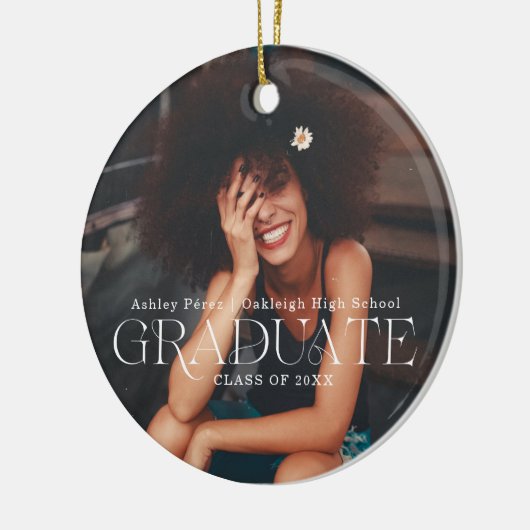 Afstuderen | Sentimentele foto KeepSake Kerstmis Keramisch Ornament (Links)