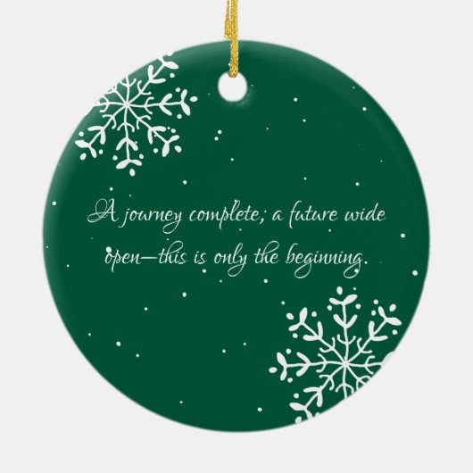 Afstuderen | Sentimentele foto KeepSake Kerstmis Keramisch Ornament (Achterkant)