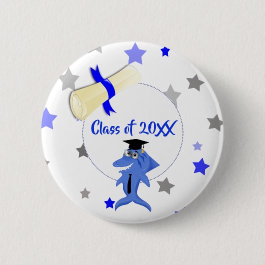 Afstuderen Shark party class of button (Voorkant)