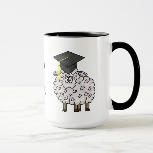 Afstuderen Sheepskin Mok past Jaar aan! (Rechts)