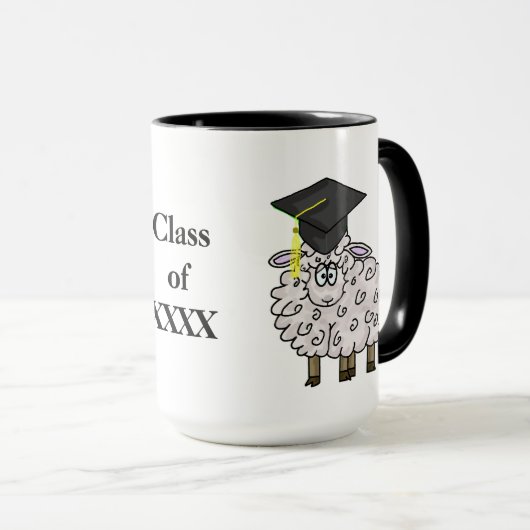 Afstuderen Sheepskin Mok past Jaar aan! (Voorkant rechts)