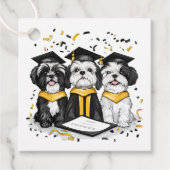 Afstuderen Shih Tzu Dogs Bedankjes Labels (Voorkant)