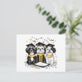 Afstuderen Shih Tzu Dogs Briefkaart (Staand voorkant)