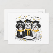 Afstuderen Shih Tzu Dogs Briefkaart (Voorkant / Achterkant)