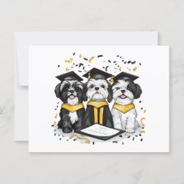 Afstuderen Shih Tzu Dogs Briefkaart
