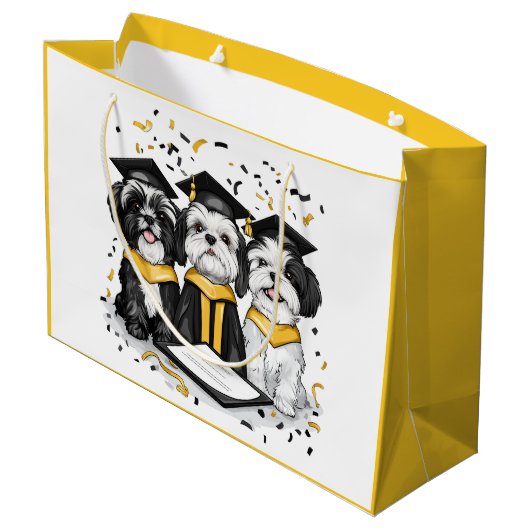 Afstuderen Shih Tzu Dogs Groot Cadeauzakje (Achterkant Gekanteld)