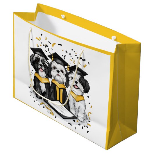 Afstuderen Shih Tzu Dogs Groot Cadeauzakje (Voorkant Gekanteld)