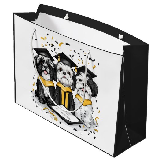 Afstuderen Shih Tzu Dogs Groot Cadeauzakje (Achterkant Gekanteld)