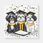 Afstuderen Shih Tzu Dogs Magneet (Voorkant)