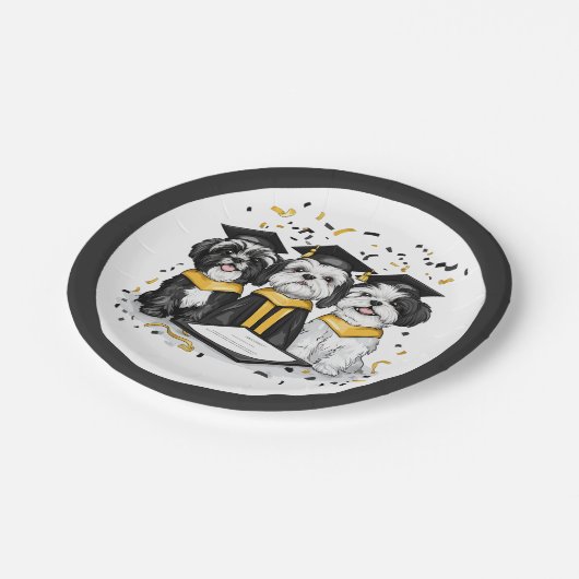 Afstuderen Shih Tzu Dogs Papieren Bordje (Gekanteld)