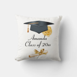 Afstuderen Sierkussen met Goud Roos