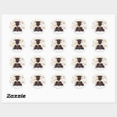 Afstuderen Silhouette Diploma Party Confetti Ronde Sticker (Vel)