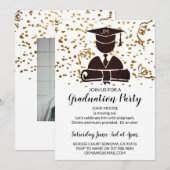 Afstuderen Silhouette met diploma's en Confetti Kaart (Voorkant / Achterkant)