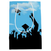 Afstuderen Silhouette met regenboog Medium Cadeauzakje (Voorkant)