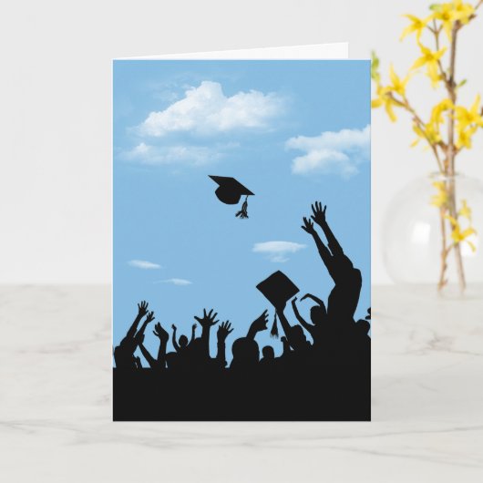 Afstuderen Silhouette met Sky Kaart (Gele Bloem)