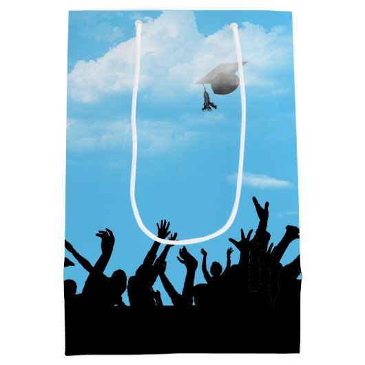 Afstuderen Silhouette met Sky Medium Cadeauzakje (Achterkant)