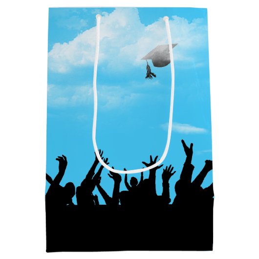 Afstuderen Silhouette met Sky Medium Cadeauzakje (Achterkant)