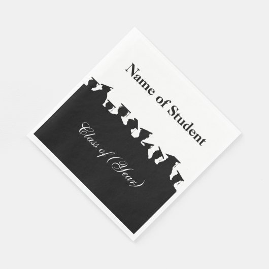 Afstuderen Silhouettes of Reunion Custom Napkins Servetten (Hoek)