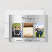 Afstuderen Silver afstuderen fotoscript Bedankkaart (Voorkant)