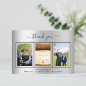 Afstuderen Silver afstuderen fotoscript Bedankkaart (Staand voorkant)