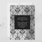 Afstuderen Silver Art Deco Black kondiging Kaart (Achterkant)