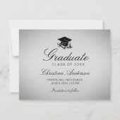 Afstuderen Silver Black Pet Diploma Save the Date Aankondiging (Achterkant)