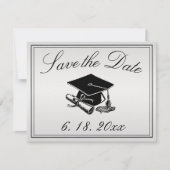 Afstuderen Silver Black Pet Diploma Save the Date Aankondiging (Voorkant)