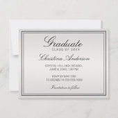 Afstuderen Silver Black Pet Diploma Save the Date Aankondiging (Achterkant)