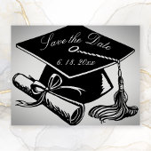 Afstuderen Silver Black Pet Diploma Save the Date Aankondiging