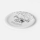 Afstuderen Silver Confetti Script CONGRATS AFSTUDE Papieren Bordje (Gekanteld)